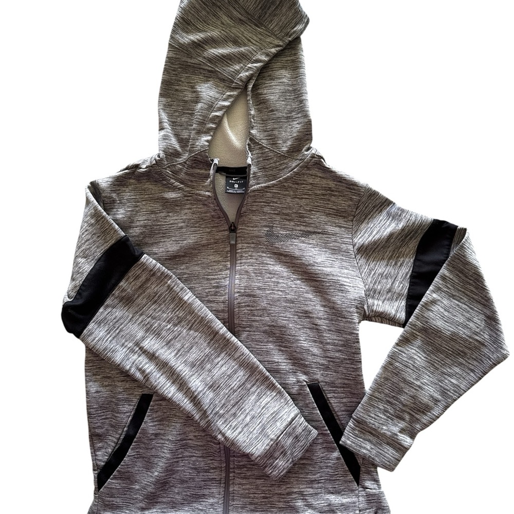 Gray and Black Nike Zip-Up Hoodie
